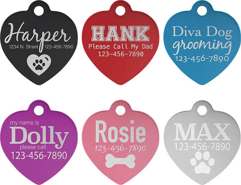 Heart Dog Tag - Customizable - Super Kawaii Labs