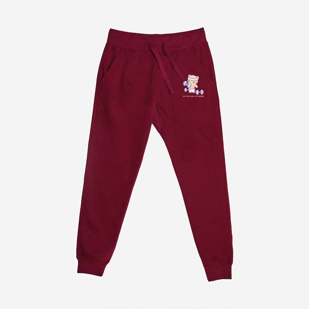 Maroon Workout Bear Premium Fleece Sweatpants