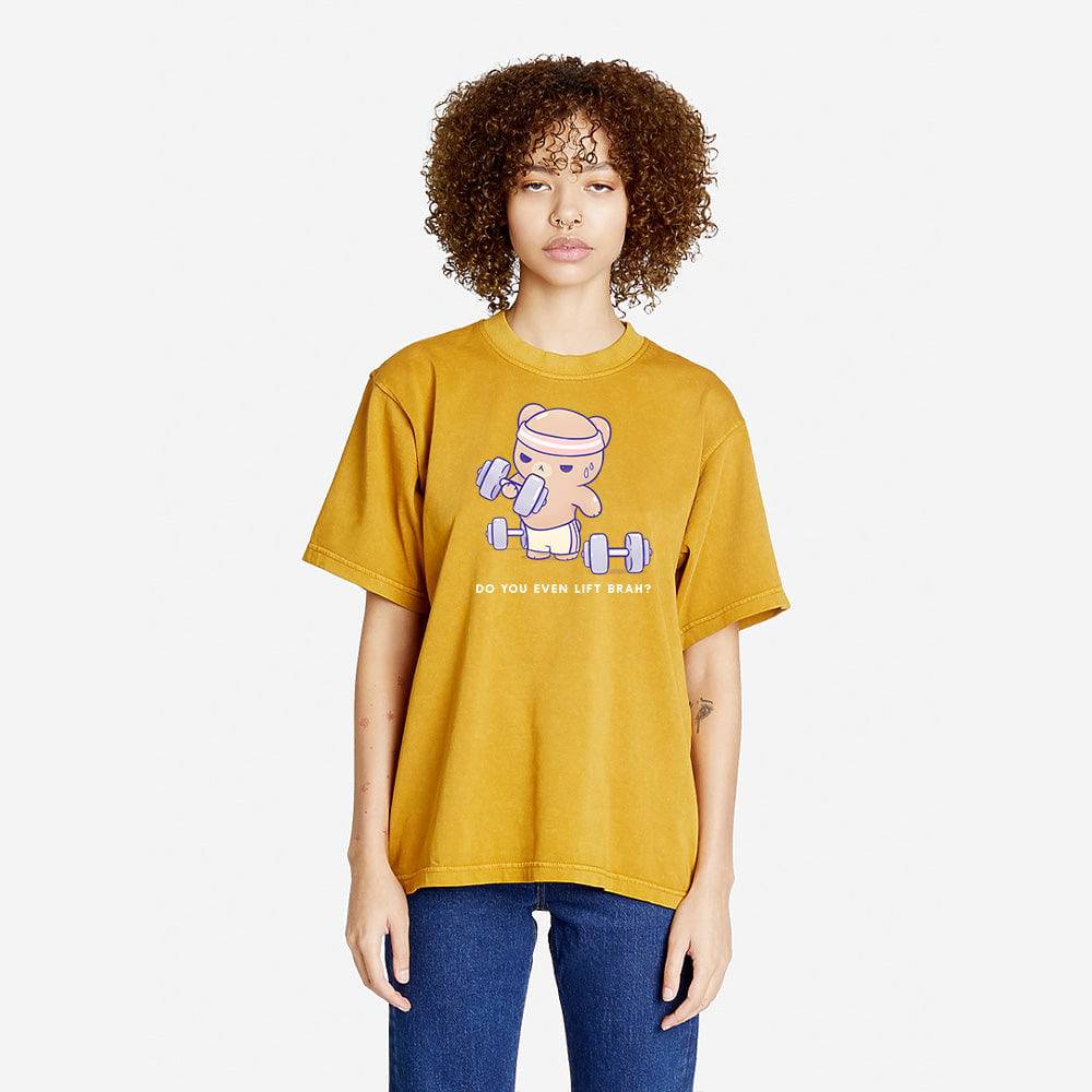 Peanut Butter Workout Bear Oversized Boxy Streetwear Tee