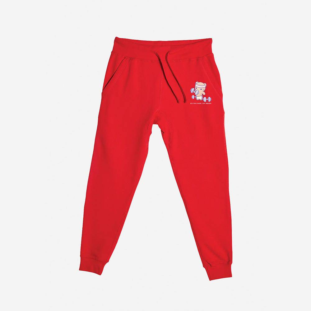 Red Workout Bear Premium Fleece Sweatpants