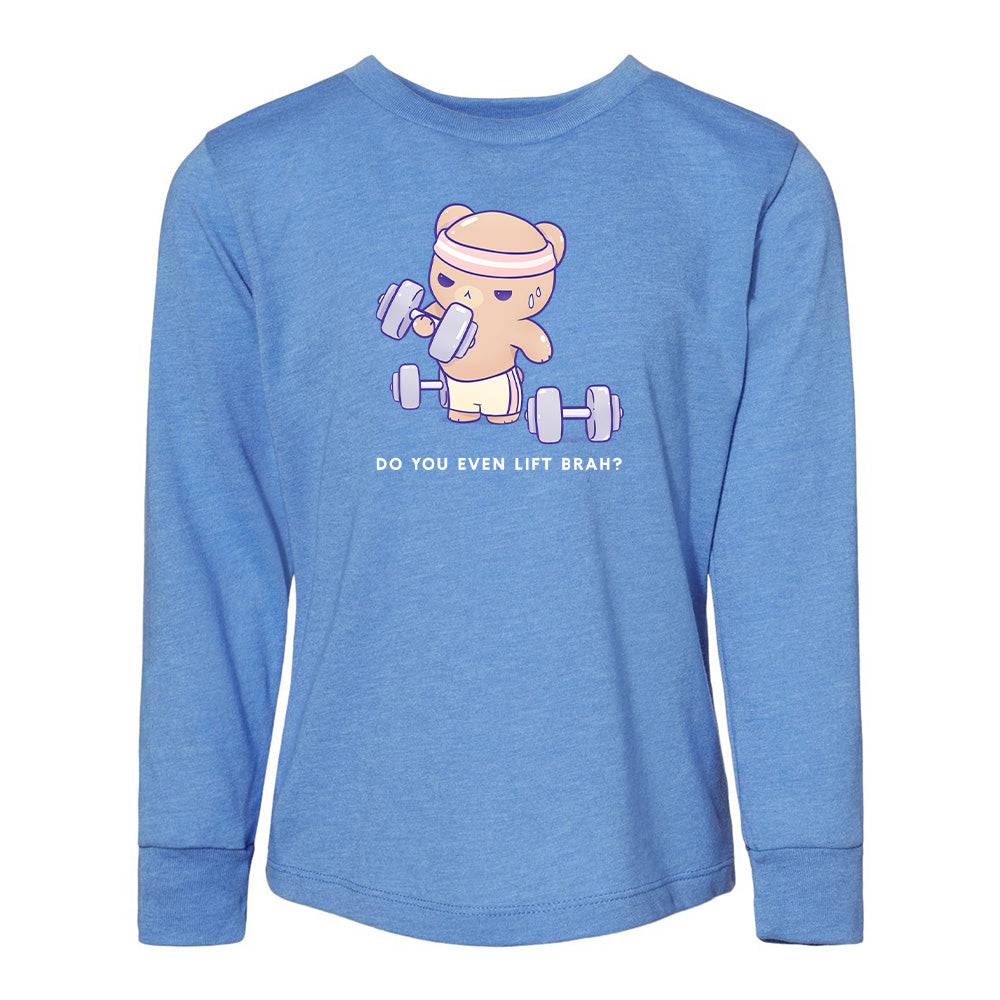 Blue Workout Bear Toddler Longsleeve Sweatshirt
