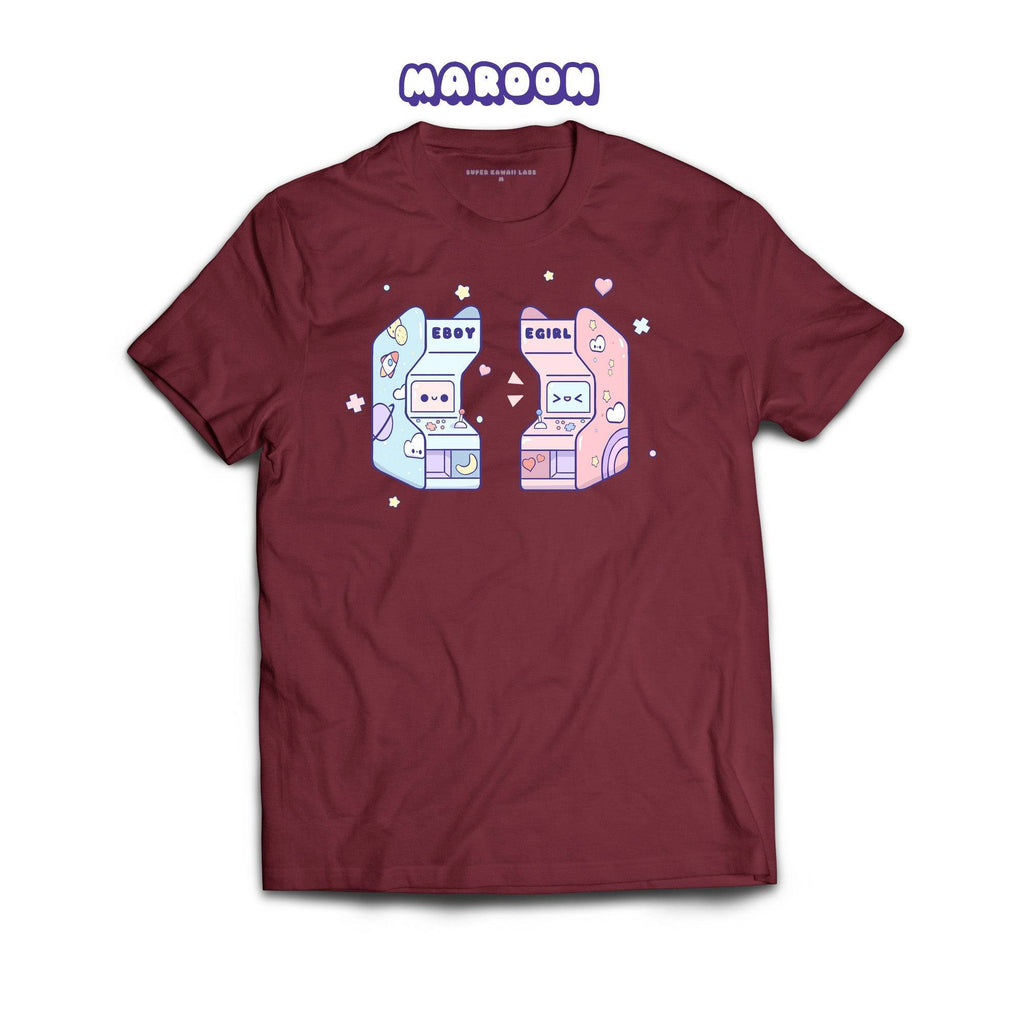 Arcade T-shirt, Maroon 100% Ringspun Cotton T-shirt