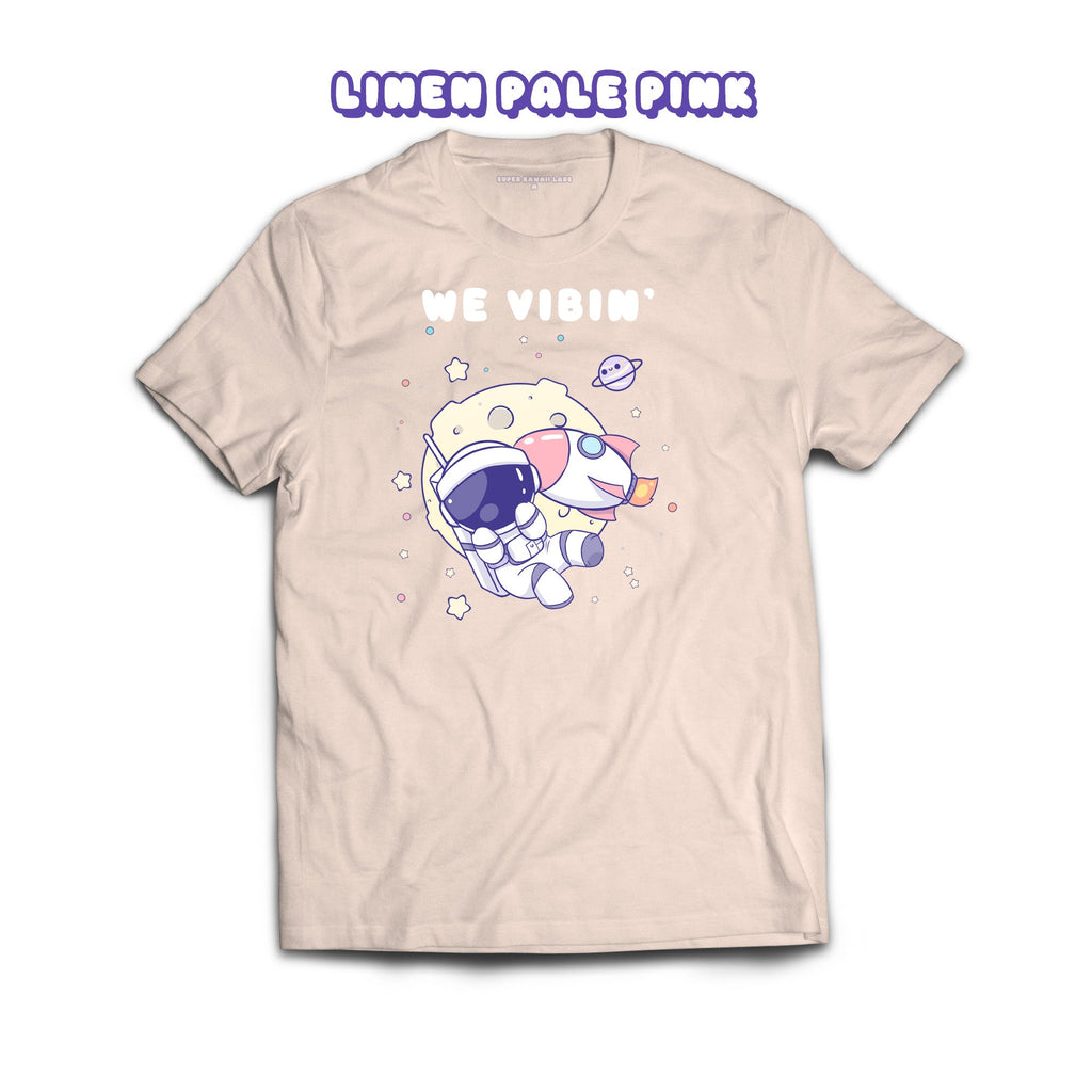 Astronaut T-shirt, Linen Pale Pink 100% Ringspun Cotton T-shirt