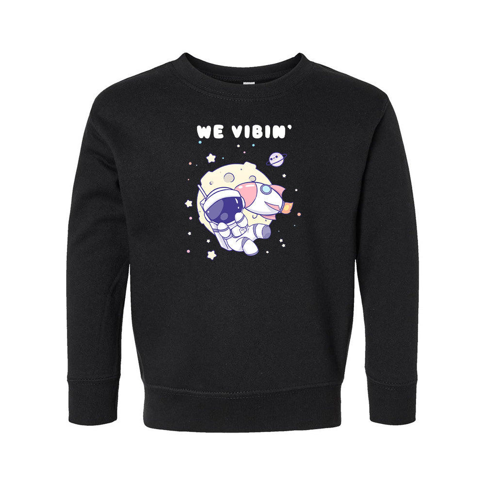 Black Astronaut  Toddler Crewneck Sweatshirt