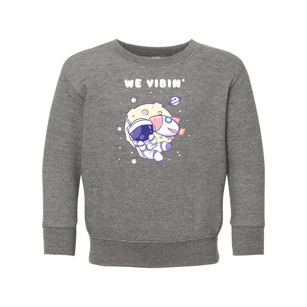 Heather Gray Astronaut  Toddler Crewneck Sweatshirt