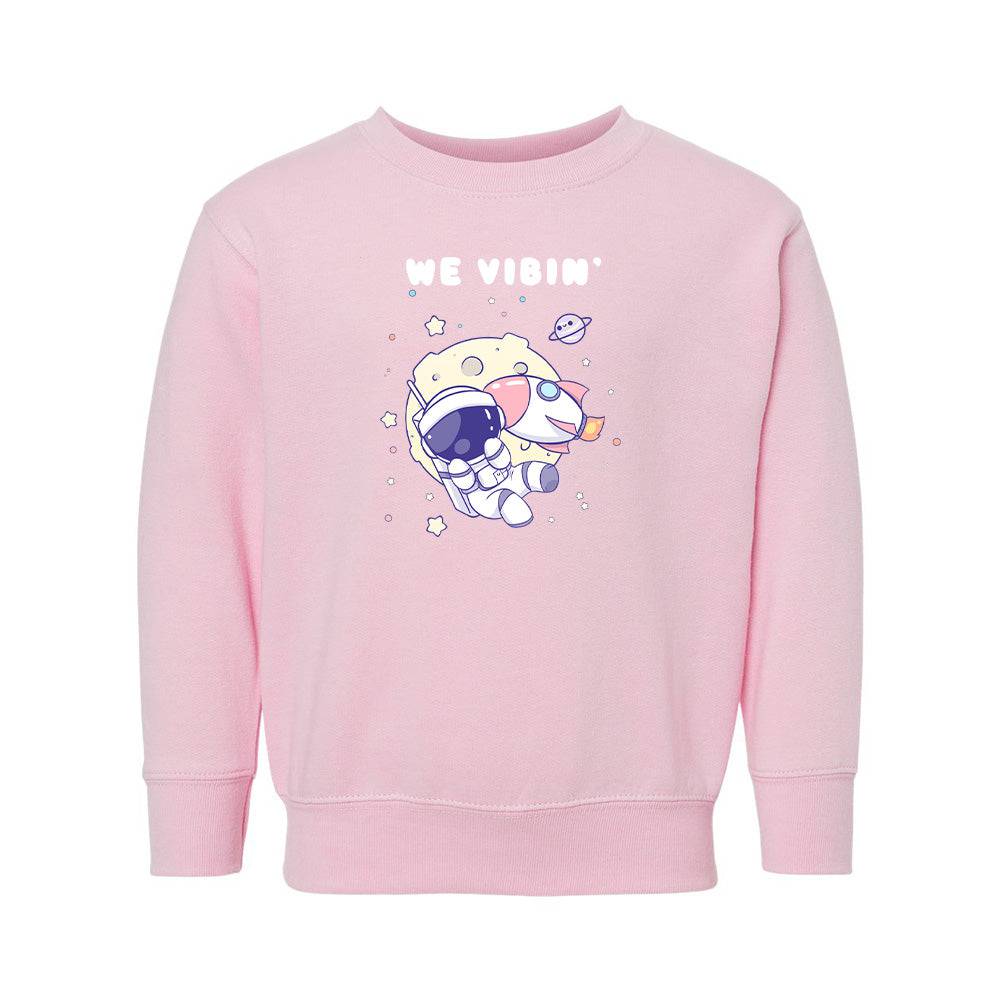 Pink Astronaut  Toddler Crewneck Sweatshirt