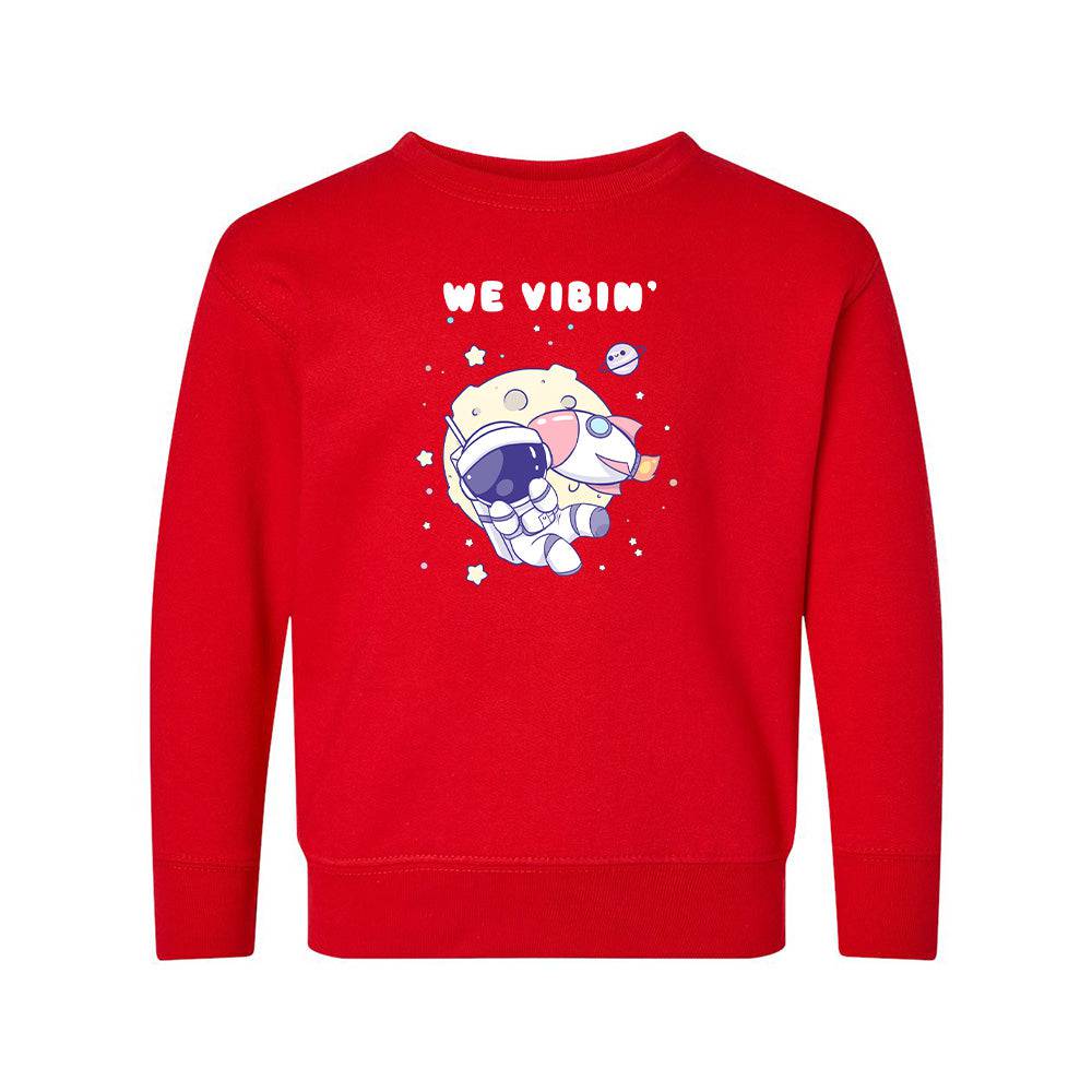 Red Astronaut  Toddler Crewneck Sweatshirt