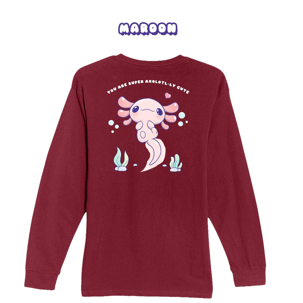 Axolotl Maroon Longsleeve T-shirt