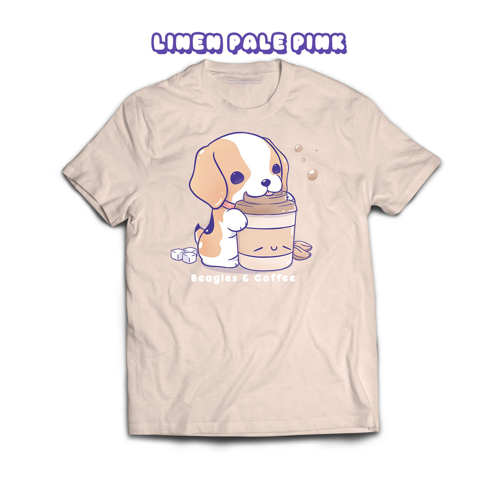 Beagle T-shirt, Linen Pale Pink 100% Ringspun Cotton T-shirt