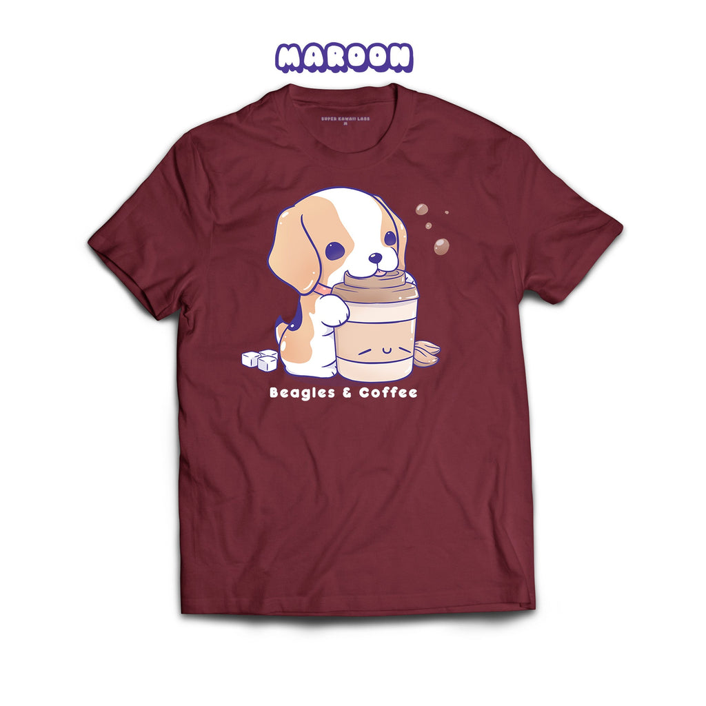 Beagle T-shirt, Maroon 100% Ringspun Cotton T-shirt