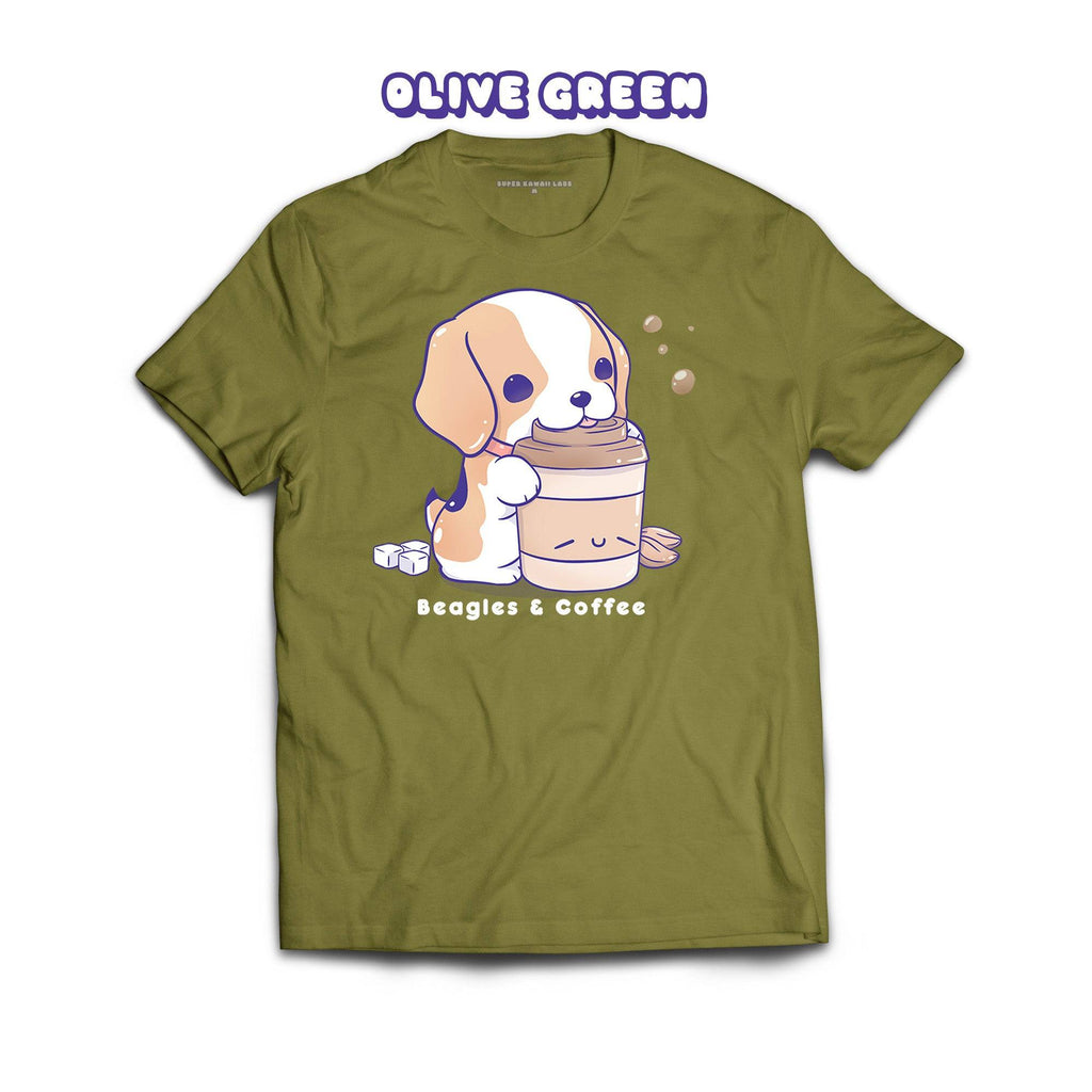Beagle T-shirt, Olive Green 100% Ringspun Cotton T-shirt
