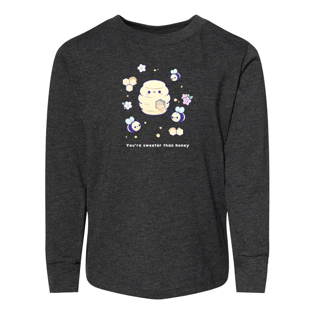 Heather Gray Bee Toddler Longsleeve Sweatshirt