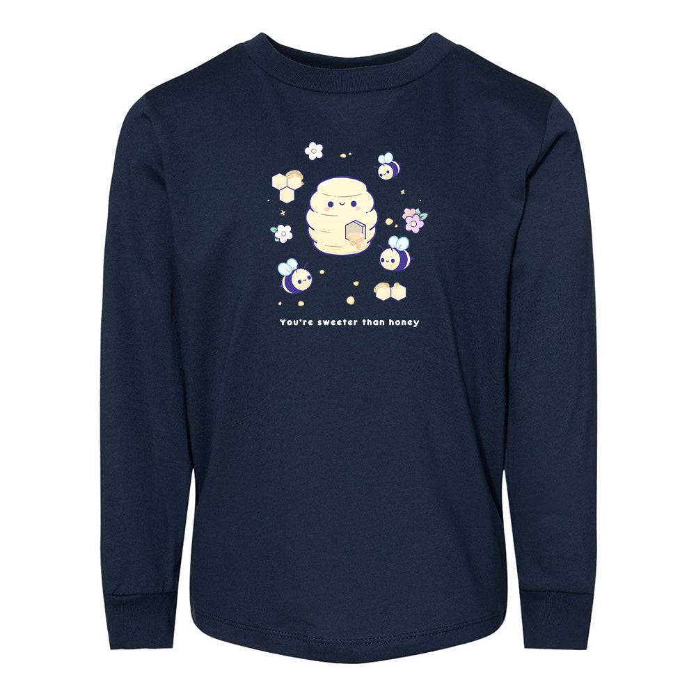 Navy Bee Toddler Longsleeve Sweatshirt