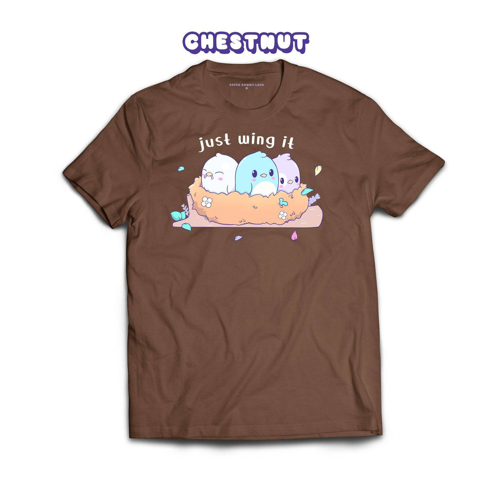 Birds T-shirt, Chestnut 100% Ringspun Cotton T-shirt