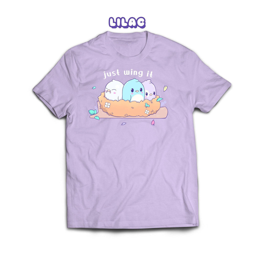 Birds T-shirt, Lilac 100% Ringspun Cotton T-shirt