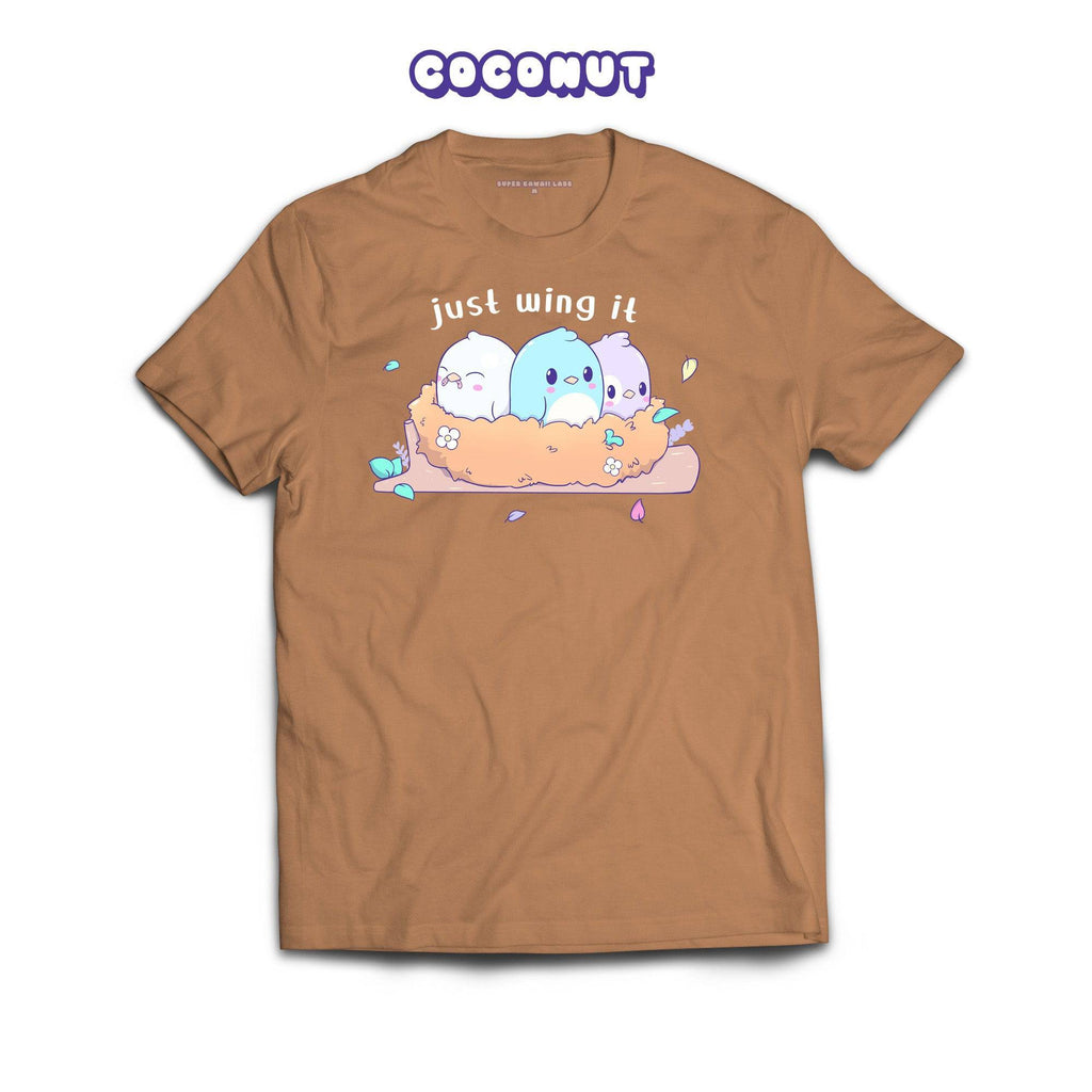 Birds T-shirt, Toasted Coconut 100% Ringspun Cotton T-shirt