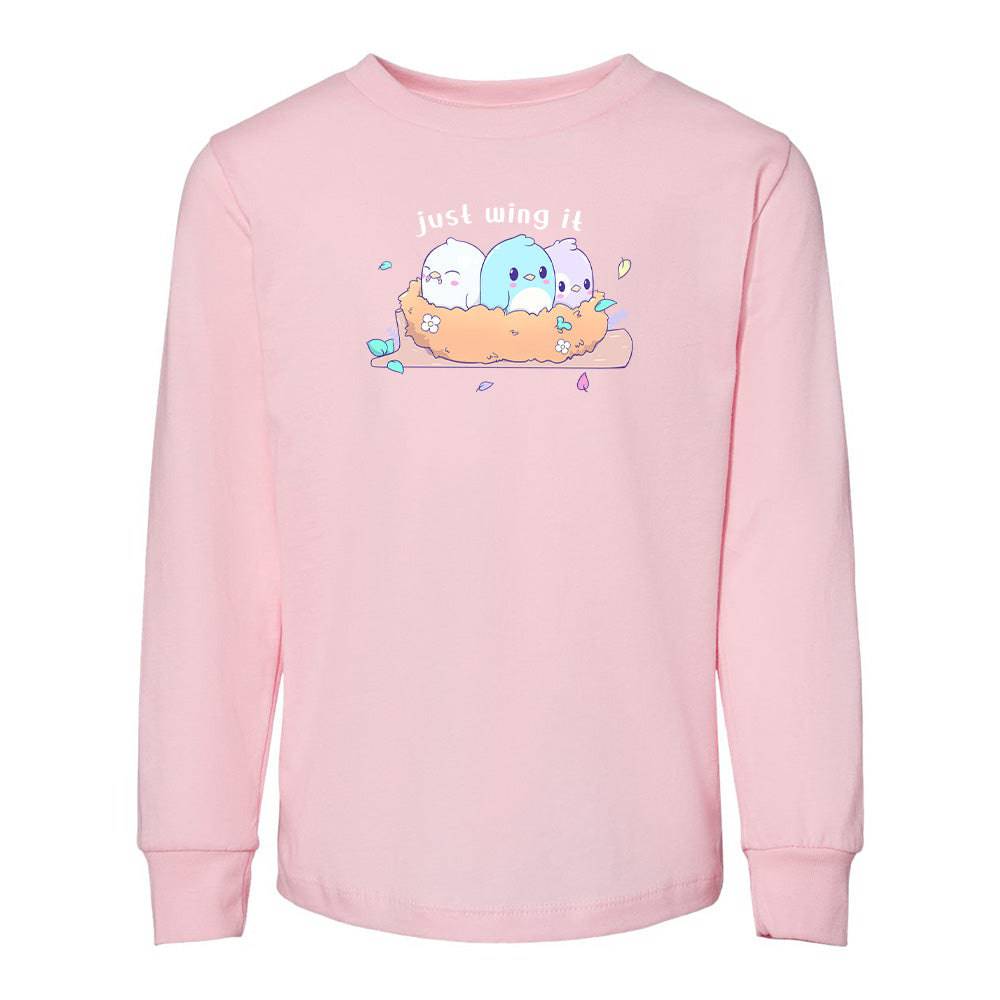 Pink Birds Toddler Longsleeve Sweatshirt