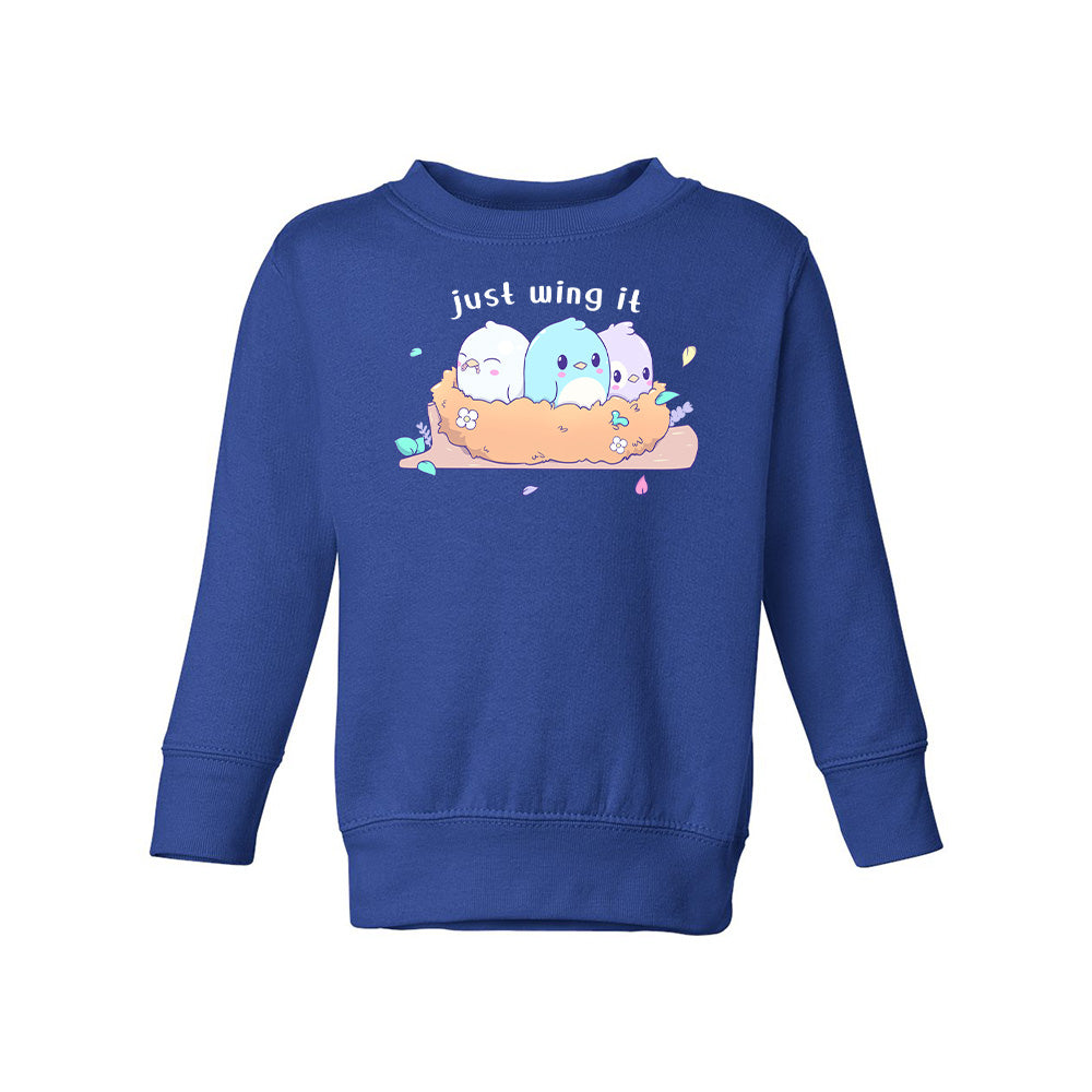 Royal Blue Birds Toddler Crewneck Sweatshirt