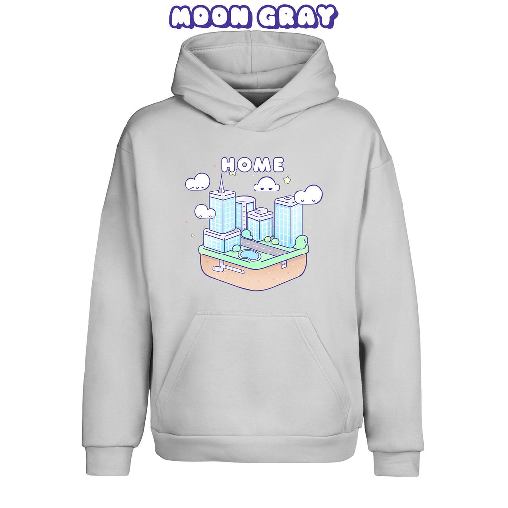 Building Moon Gray Pullover Urban Hoodie