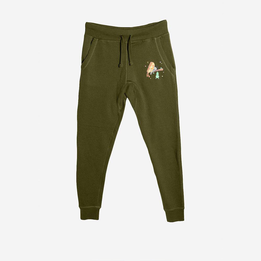 Army Green Butterfly Premium Fleece Sweatpants