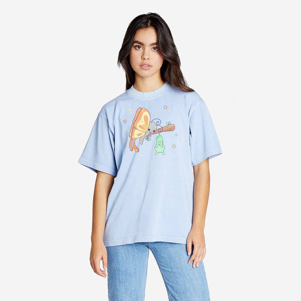 Grape Ice Butterfly Oversized Boxy Streetwear Tee