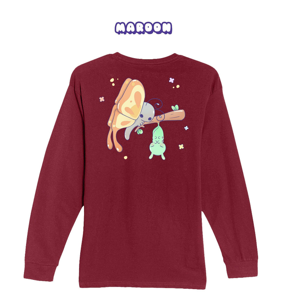 Butterfly Maroon Longsleeve T-shirt