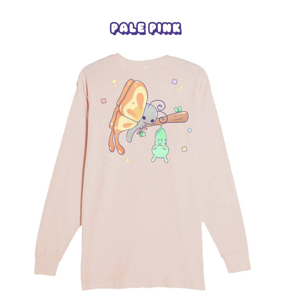 Butterfly Pale Pink Longsleeve T-shirt