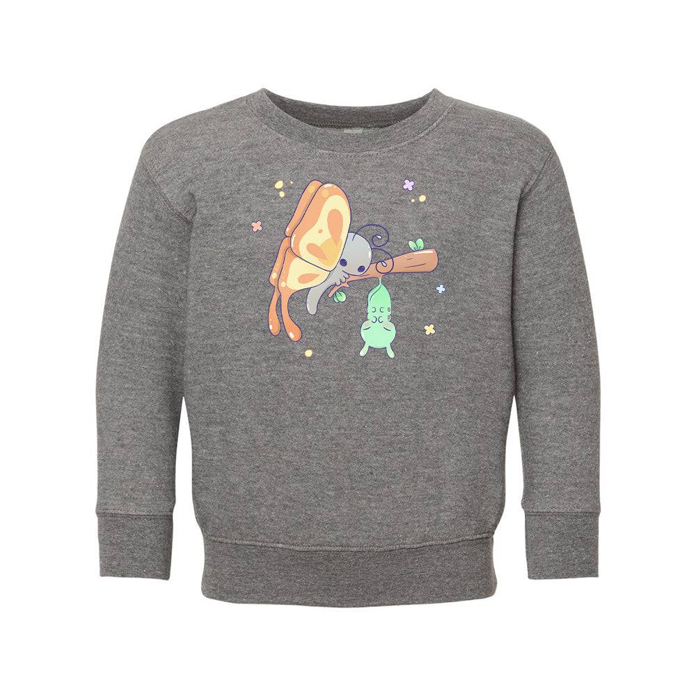 Heather Gray Butterfly Toddler Crewneck Sweatshirt