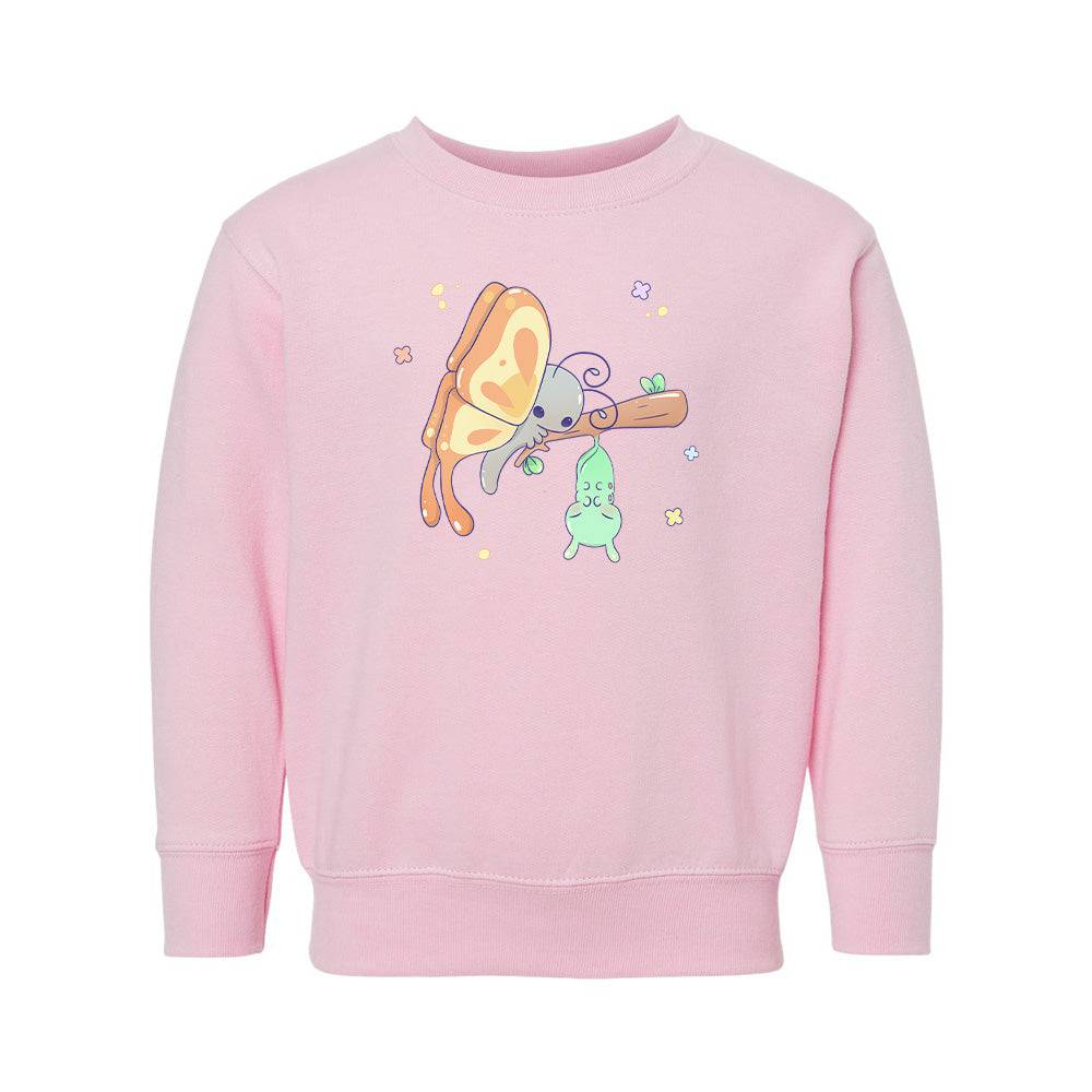 Pink Butterfly Toddler Crewneck Sweatshirt