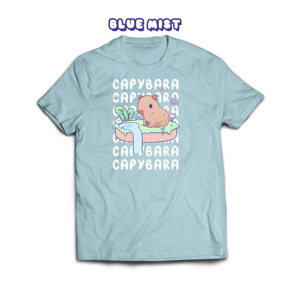 Capybara T-shirt, Blue Mist 100% Ringspun Cotton T-shirt