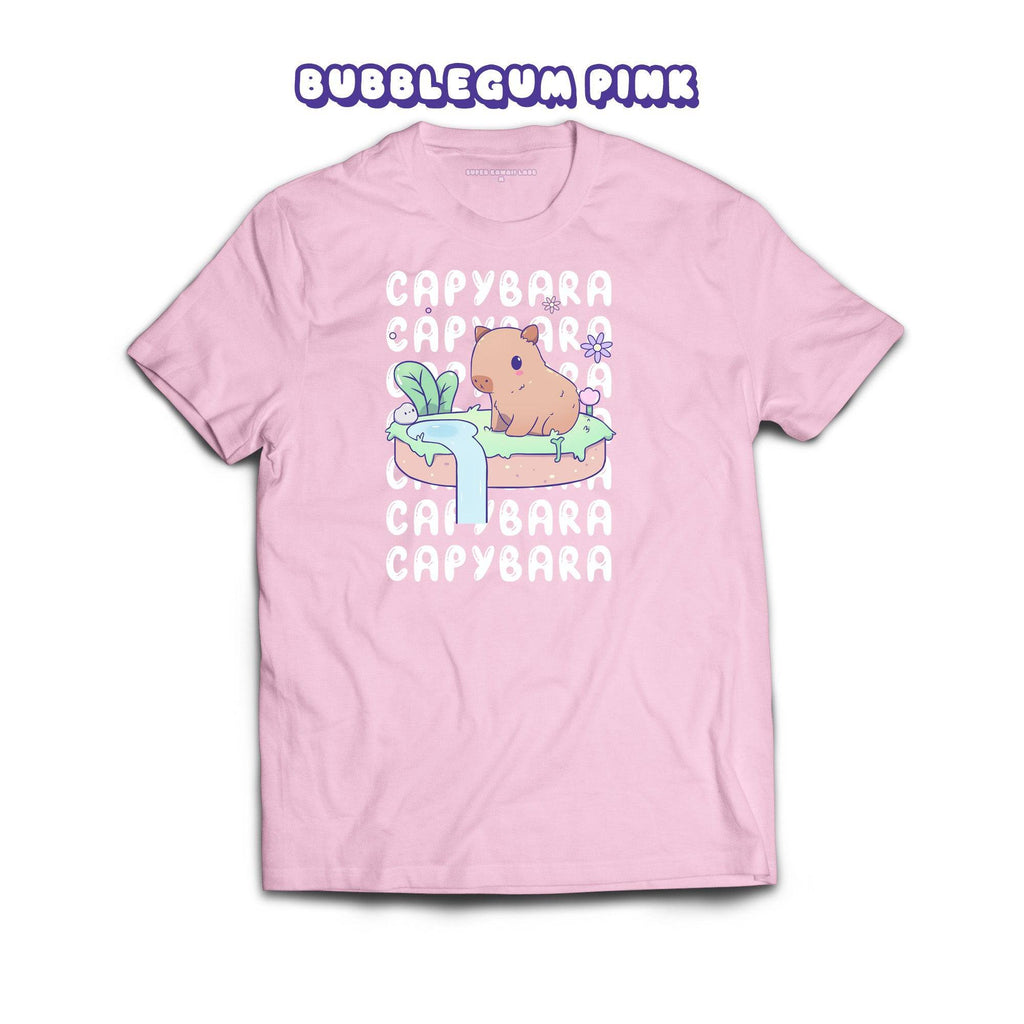 Capybara T-shirt, Bubblegum Pink 100% Ringspun Cotton T-shirt