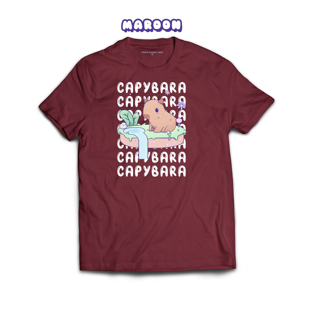 Capybara T-shirt, Maroon 100% Ringspun Cotton T-shirt