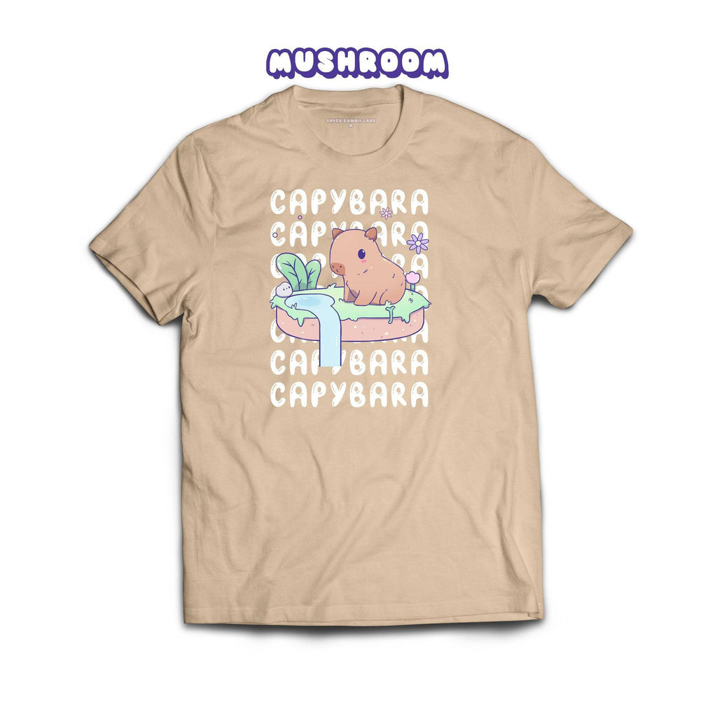 Capybara T-shirt, Mushroom 100% Ringspun Cotton T-shirt