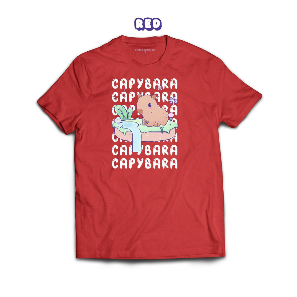 Capybara T-shirt, Red 100% Ringspun Cotton T-shirt
