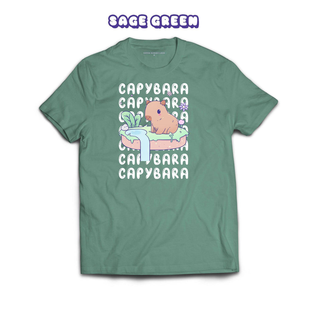Capybara T-shirt, Sage 100% Ringspun Cotton T-shirt