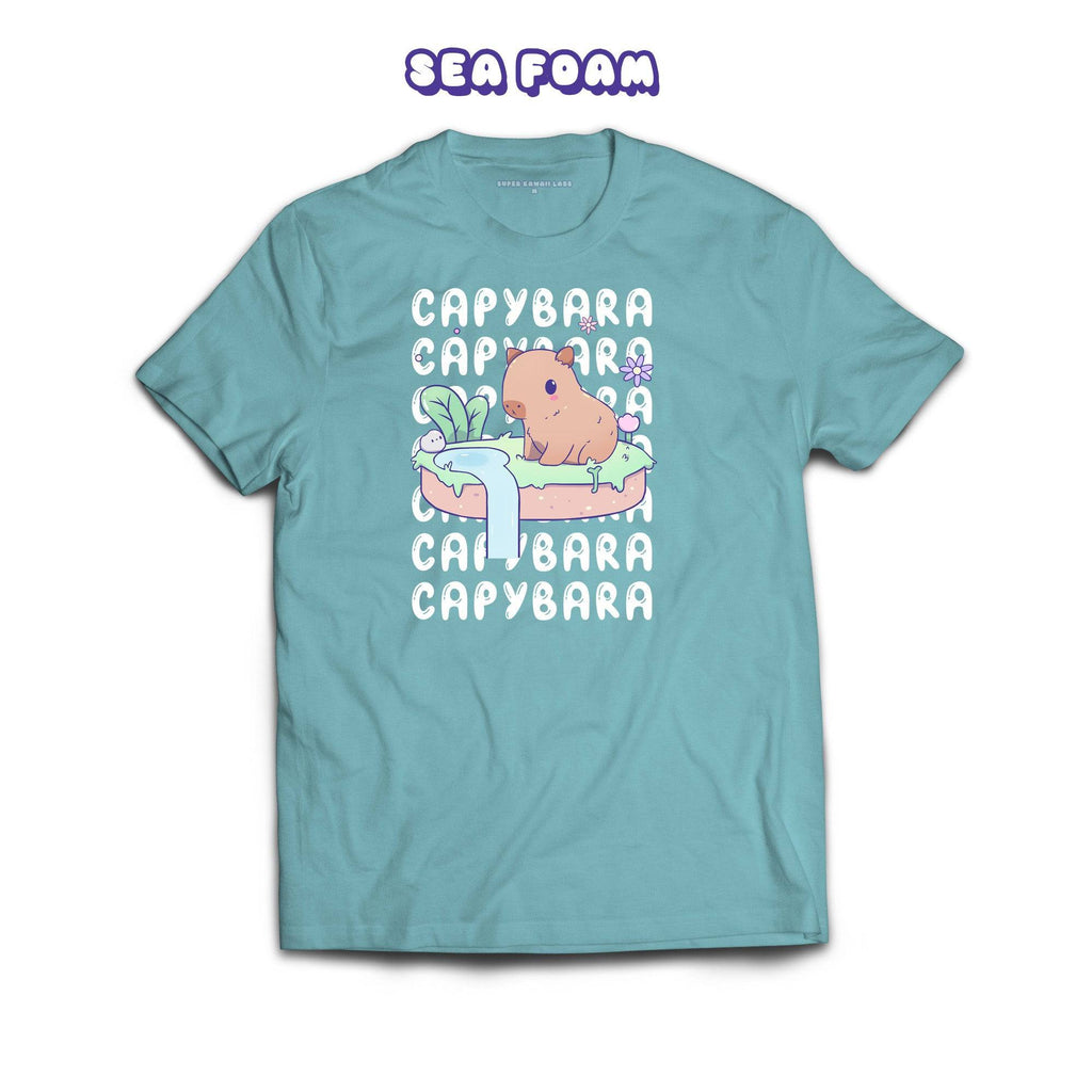 Capybara T-shirt, Sea Foam 100% Ringspun Cotton T-shirt