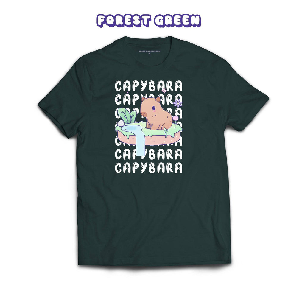 Capybara T-shirt, Forest Green 100% Ringspun Cotton T-shirt