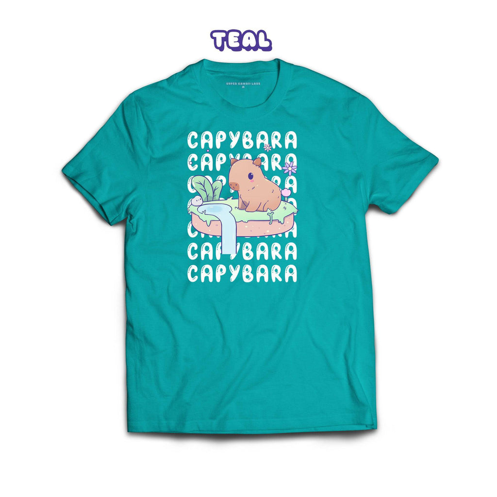 Capybara T-shirt, Teal 100% Ringspun Cotton T-shirt
