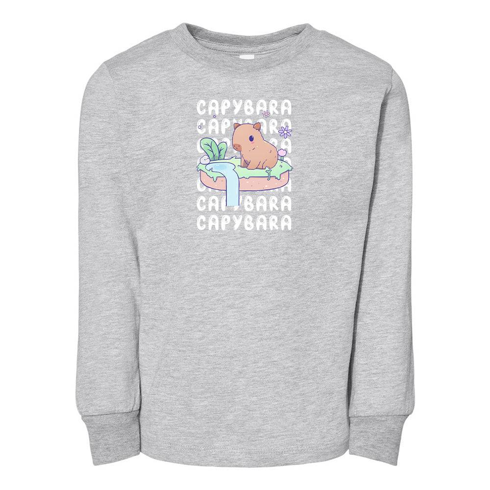 Sports Gray Capybara Toddler Longsleeve Sweatshirt