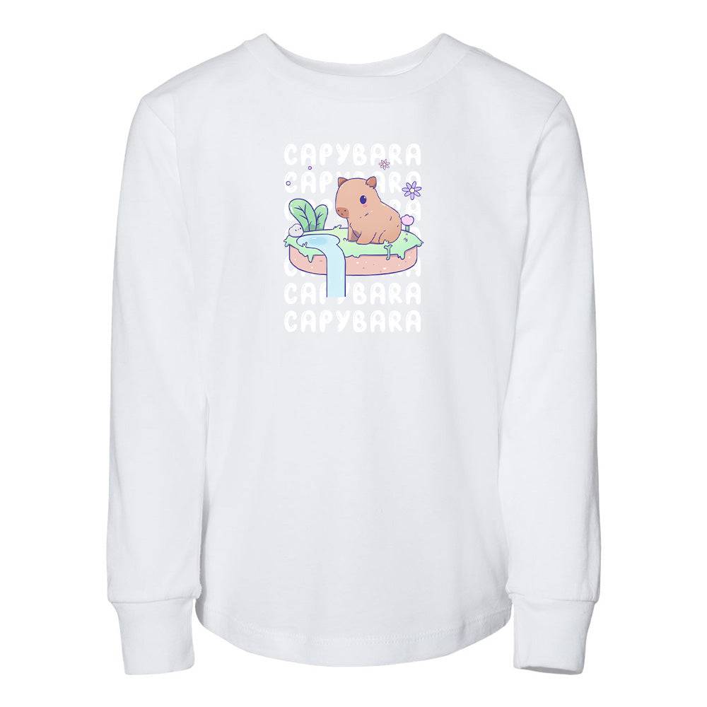White Capybara Toddler Longsleeve Sweatshirt