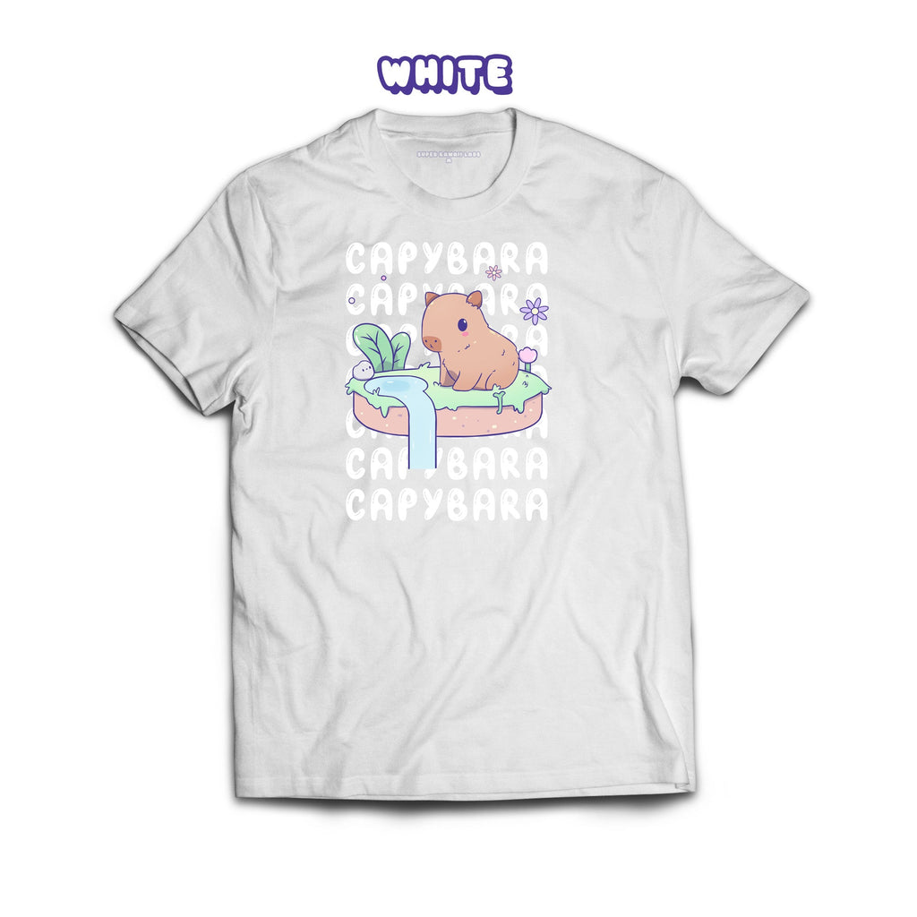 Capybara T-shirt, White 100% Ringspun Cotton T-shirt