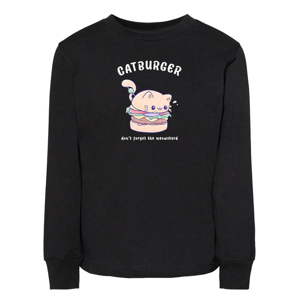 Black Catburger Toddler Longsleeve Sweatshirt