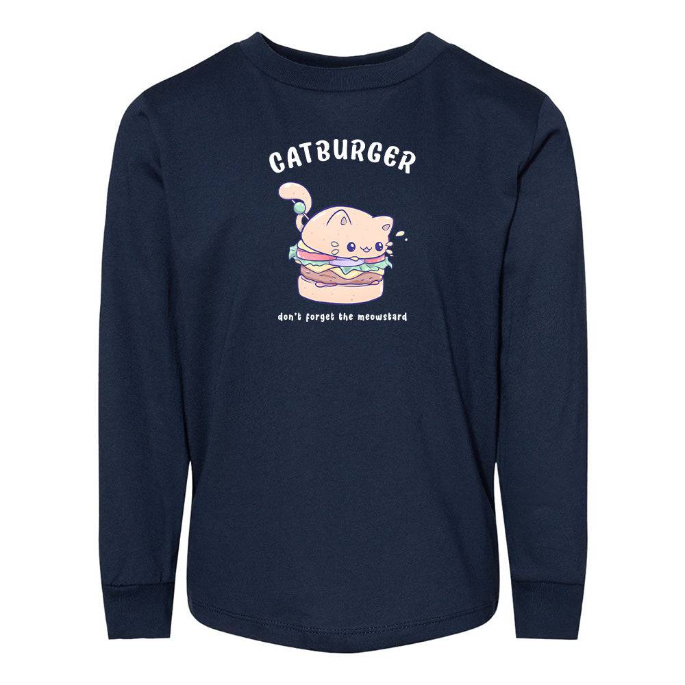 Navy Catburger Toddler Longsleeve Sweatshirt