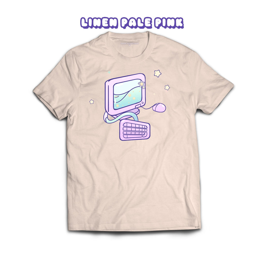 Computer T-shirt, Linen Pale Pink 100% Ringspun Cotton T-shirt