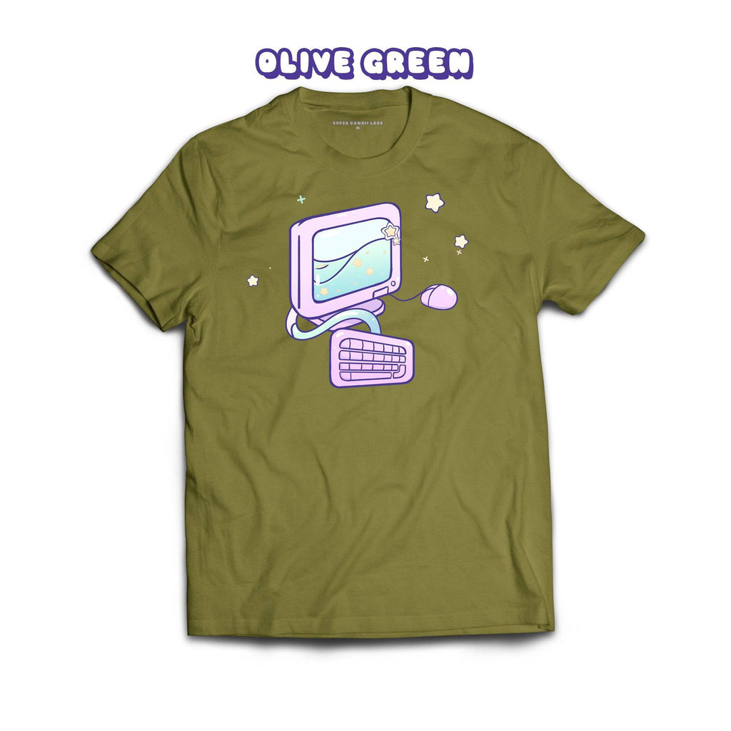 Computer T-shirt, Olive Green 100% Ringspun Cotton T-shirt