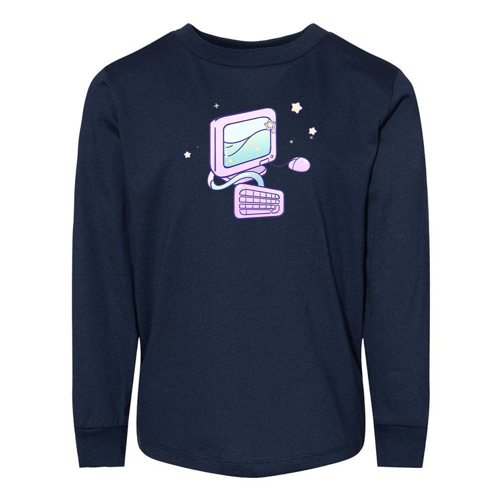 Navy Computer Toddler Longsleeve Sweatshirt