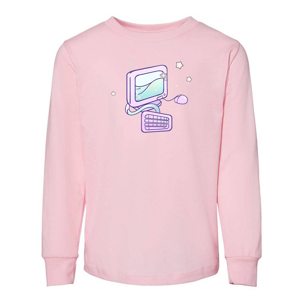 Pink Computer Toddler Longsleeve Sweatshirt