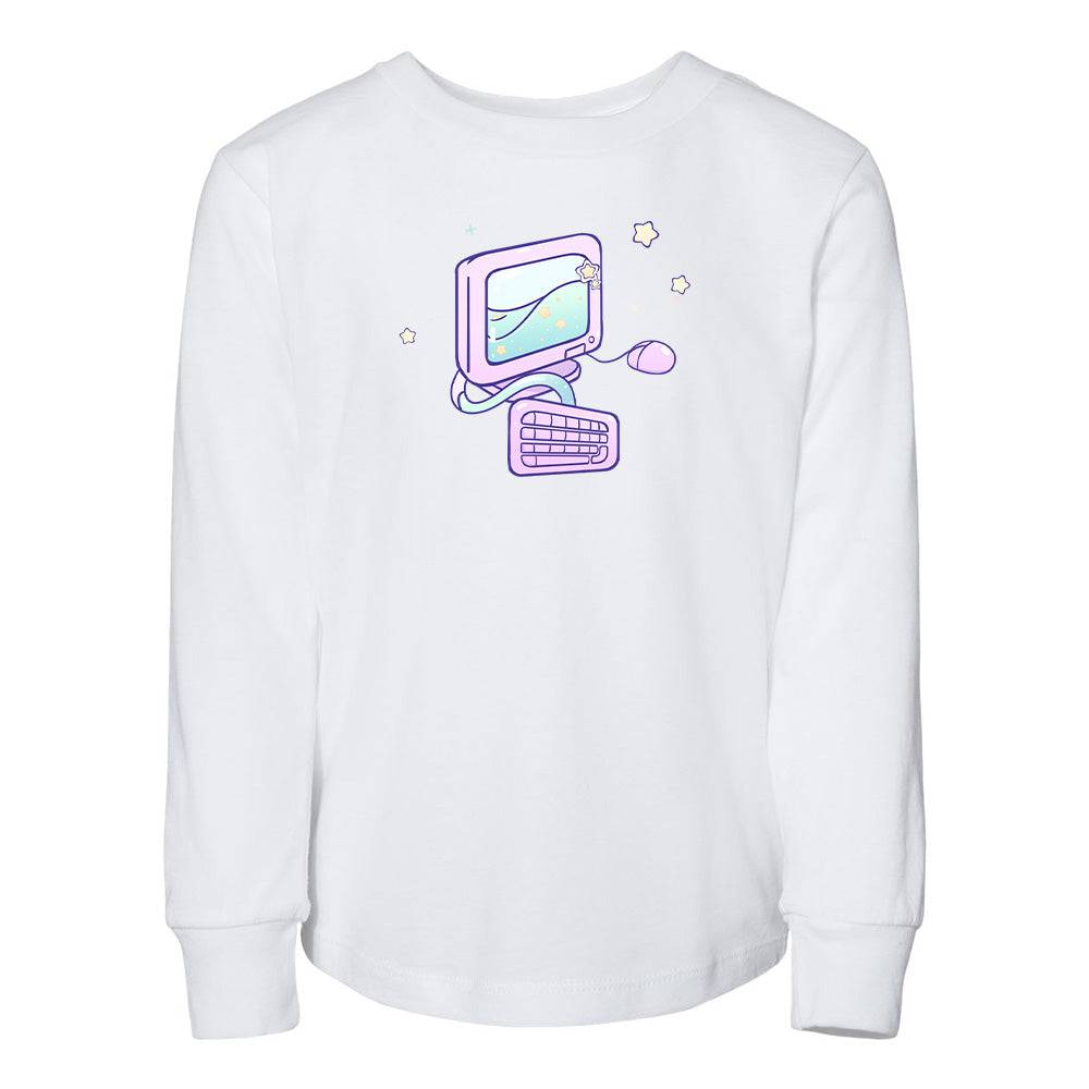 White Computer Toddler Longsleeve Sweatshirt