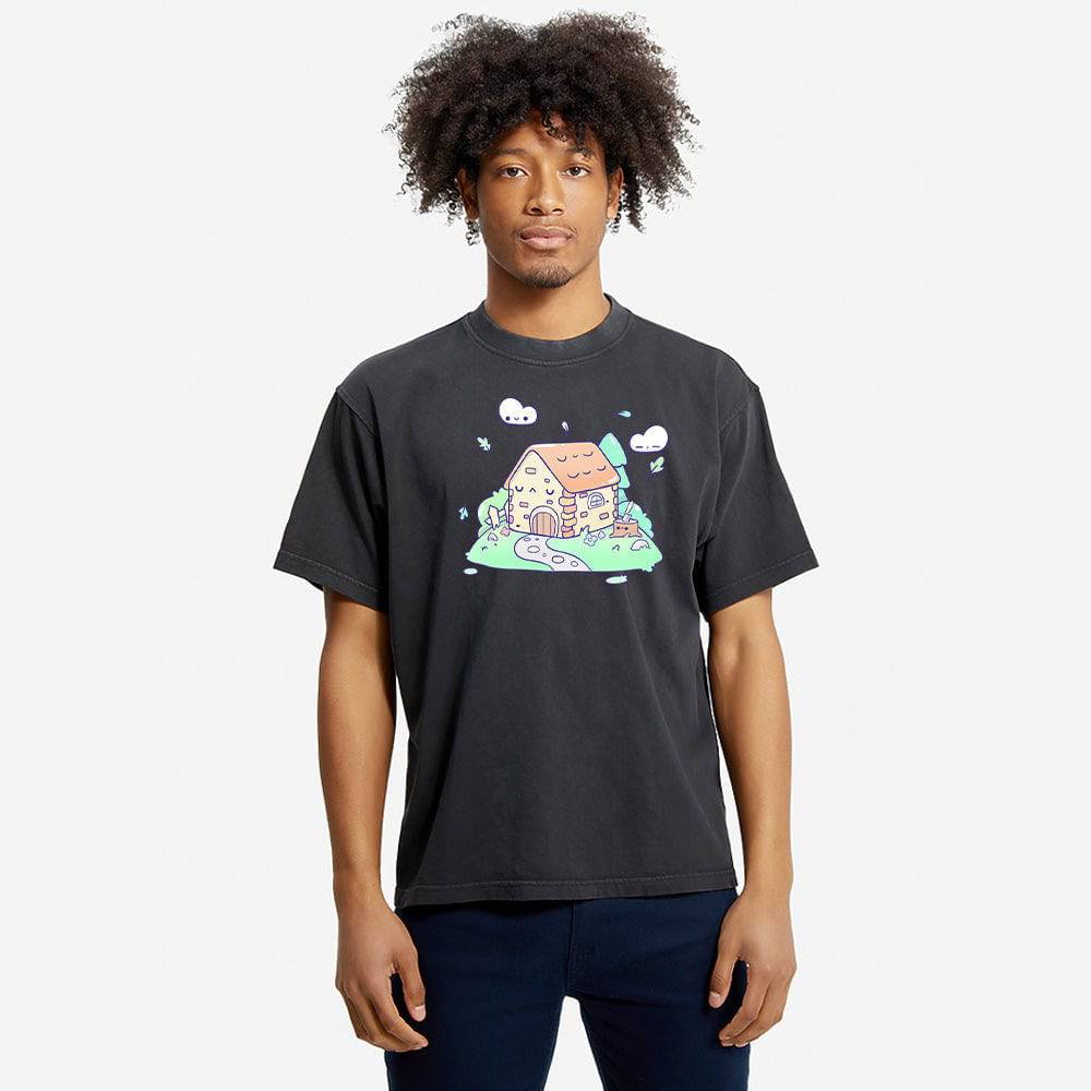 Black Cottage Oversized Boxy Streetwear Tee