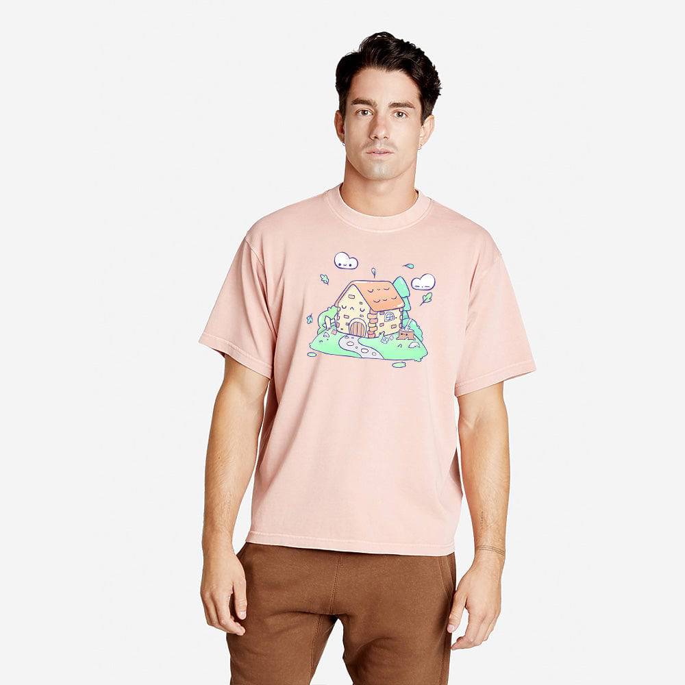 Salmon Cottage Oversized Boxy Streetwear Tee